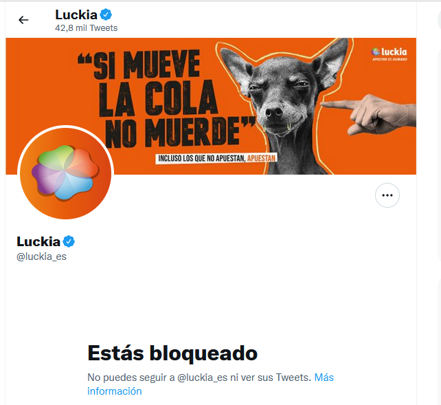 elgonzo002's tweet photo. Eso es lo que hace Luckia, te bloquea sin mas cuando te deben dinero. https://t.co/eh1YoeTzoP