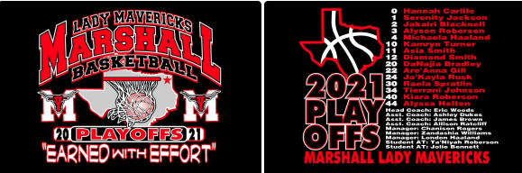 MarshallISD's tweet photo. Grab your Lady Mavs Playoff T-shirt today! All orders will go through the Athletics Office. https://t.co/374W6ZqiRw https://t.co/syK0sKdEAK