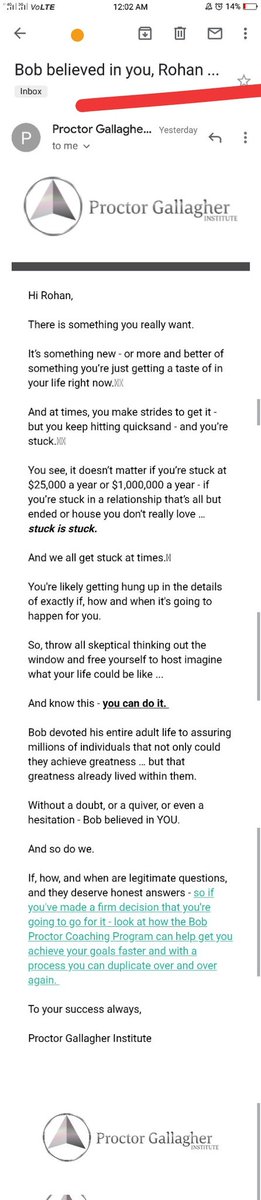 RohanRaj90sKid's tweet photo. I miss #BobProctor,because he believed in his teaching more than 100%, and also believed that whoever studies his theories of #moneyfrequency, #paradigm, #lawofattraction , #selfimage, etc will get success. I will preserve this #email. https://t.co/7N3FaCDgxE