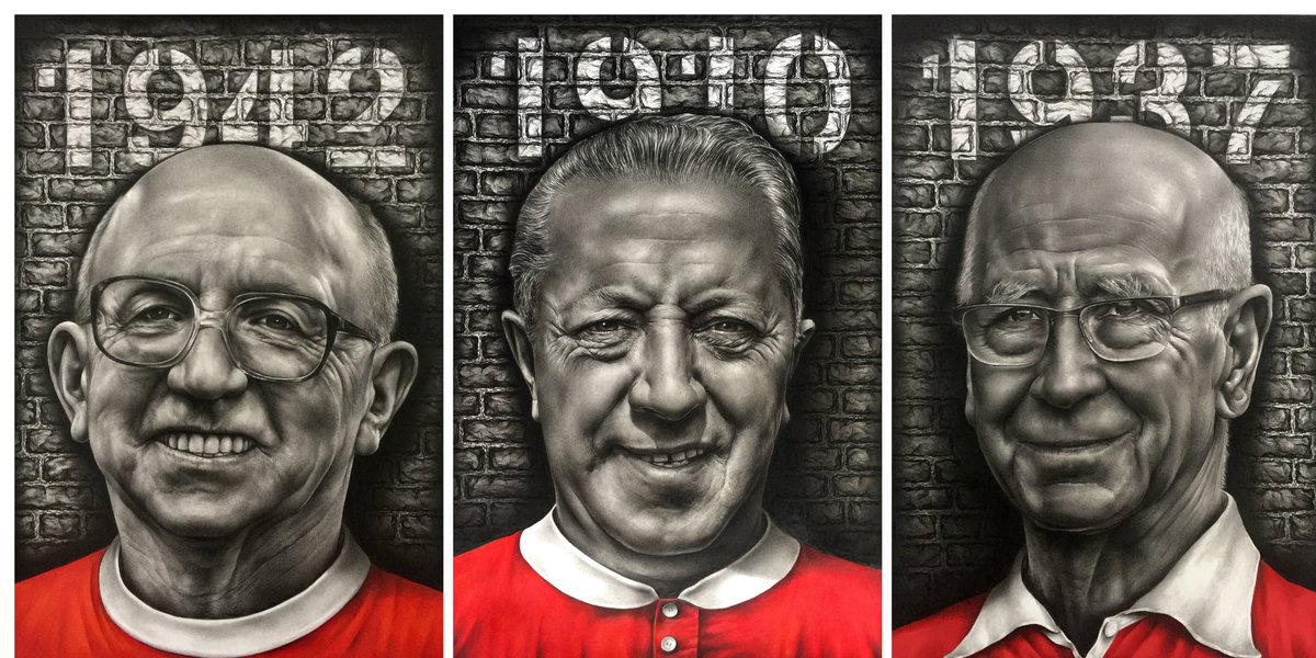 dpollockart's tweet photo. On the training pitch, Jimmy Murphy moulded young stars like Charlton &amp; Stiles, developing United’s unique identity... Sir Bobby is quoted- “everything I achieved in football I owe to one man and one man only; Jimmy Murphy” #MUFC #ManUtd #ManchesterUnited #BorninRed https://t.co/fquAdCyik2