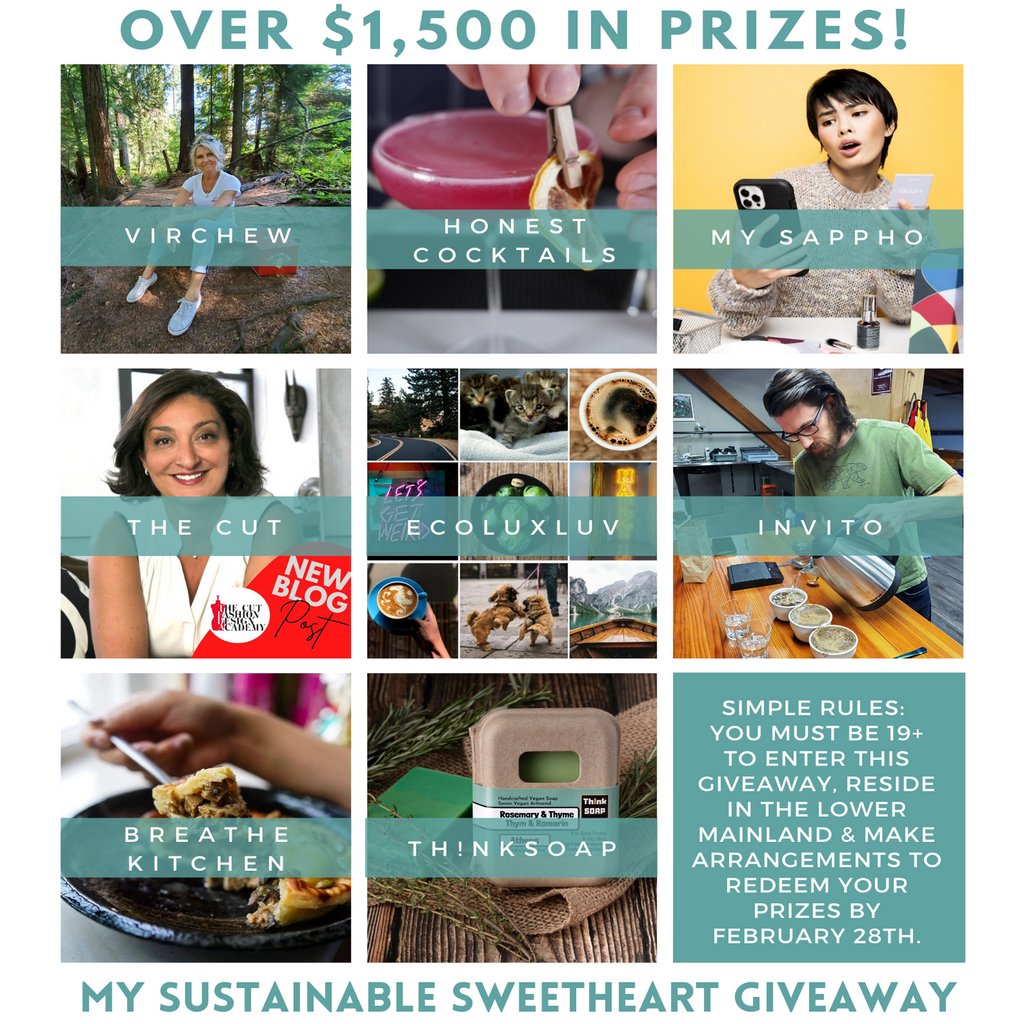 InvitoCoffee's tweet photo. MY SUSTAINABLE SWEETHEART - A GiveAway with Over $1,500 in Prizes &amp; Services / Contest Ends February 18th at 11:59pm. https://t.co/bciT6NsgNT
#giveaway #sbbc #yvrvegans #veganvancouver #zerowastelife #homedecor #vegandogs #artisansoap #cocktails #veganquiche #fashiondesign https://t.co/U18FTAV1ub