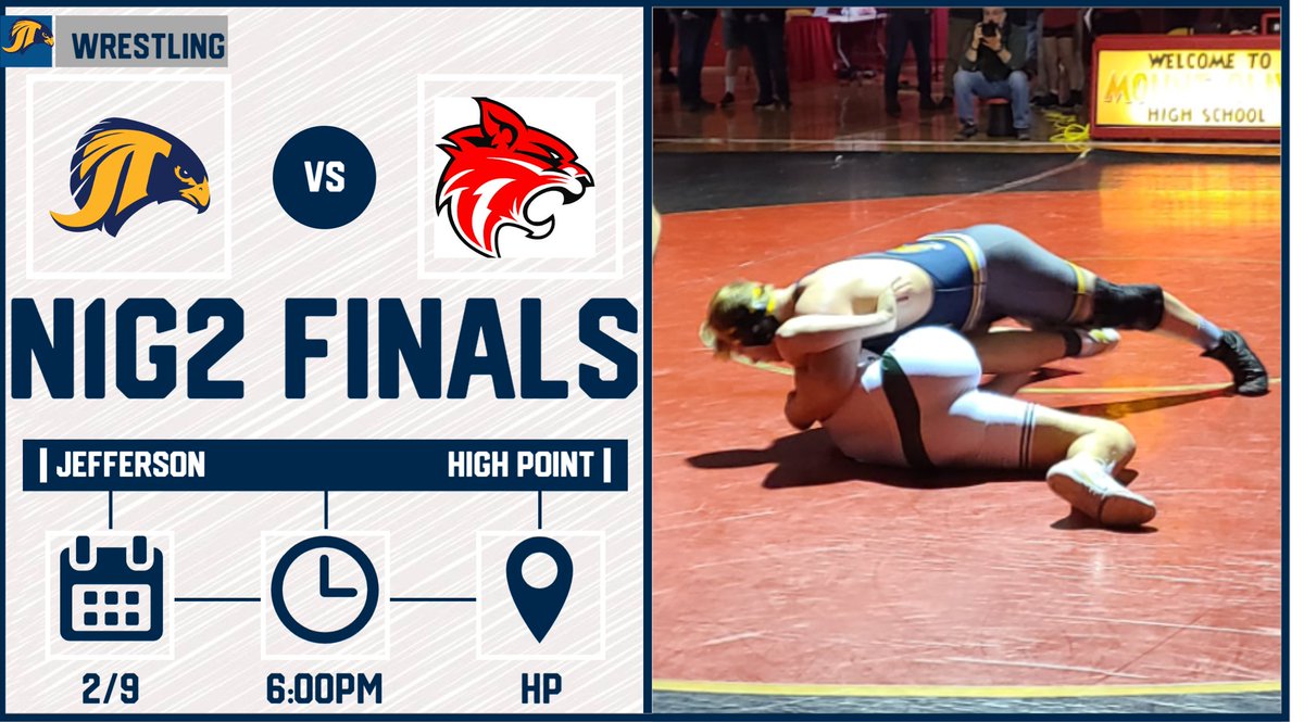 jthsathletics's tweet photo. Wrestling travels to High Point for the sectional finals on WEDNESDAY 6PM. NJSIAA tickets are required. North 1 Group 2. 
https://t.co/TzyFqTDUaF https://t.co/ZulfaK3SHL