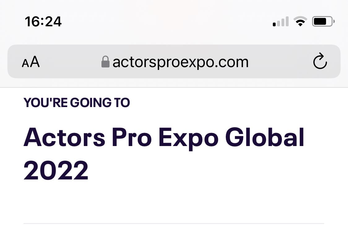 Got my ticket to <a href="/ActorsProExpo/">Actors Pro Expo</a> Excited to watch virtually next week. After having a bit of time off to have my baby, I’m back &amp; ready!