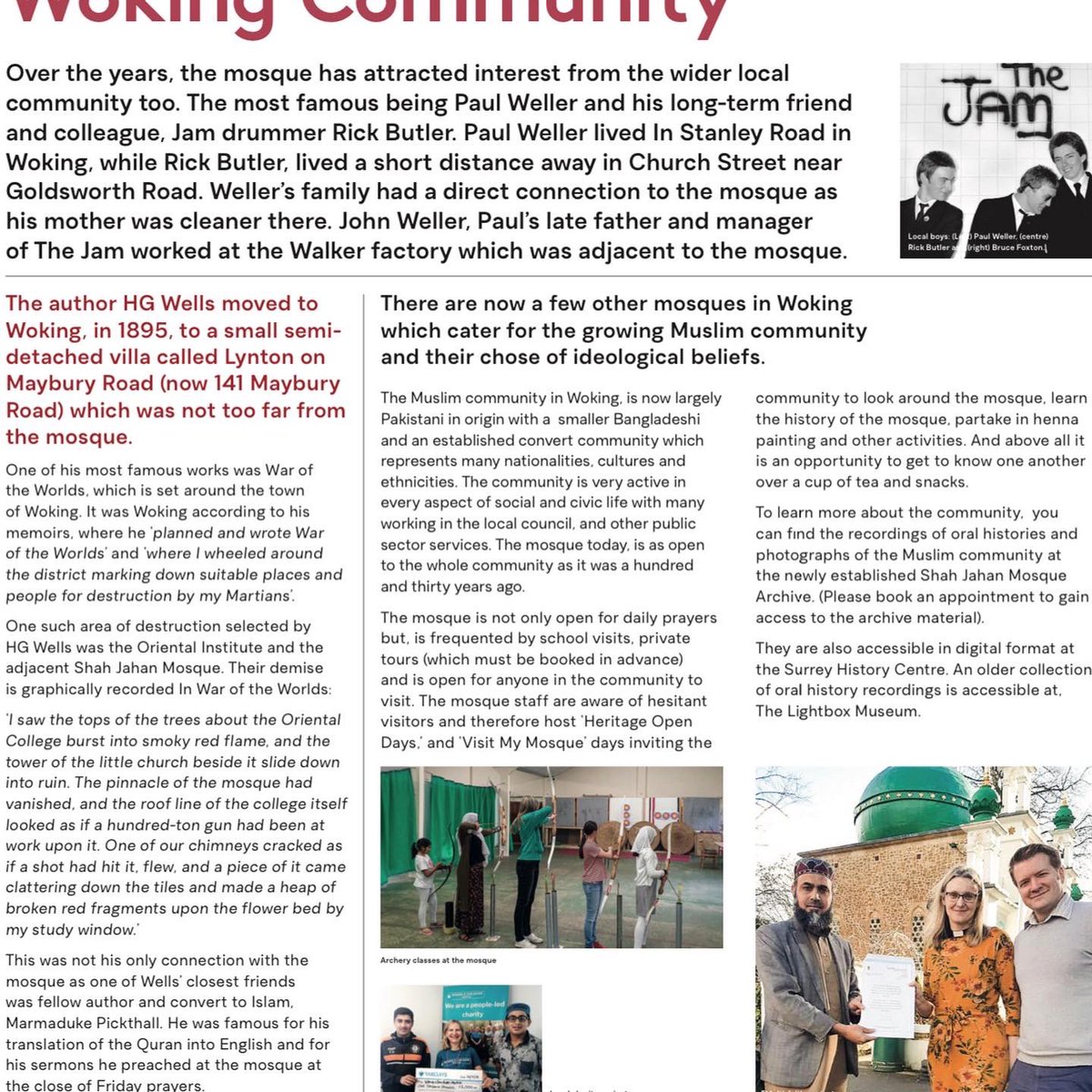 <a href="/paulwellerHQ/">Paul Weller</a> &amp; his mother visited @shahjahanmosque mosque today. Ann was the caretaker of the Mosque in the 1950's.

She visited the mosque today with her son Paul and daughter after 60 years.

Ann used to get paid £3 a week to keep the Mosque and grounds tidy. 🧵