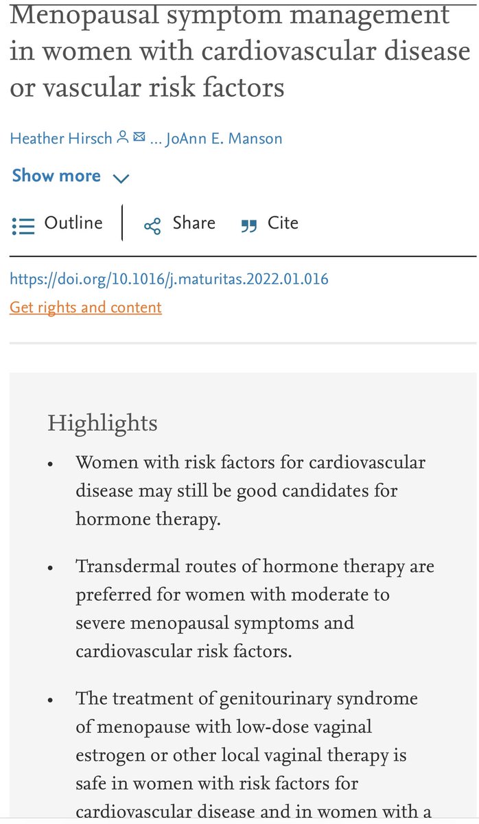 Yea you can prescribe hormone therapy in women with cardiovascular risk factors? Full paper secure-web.cisco.com/1hTm_m471RZbdO…