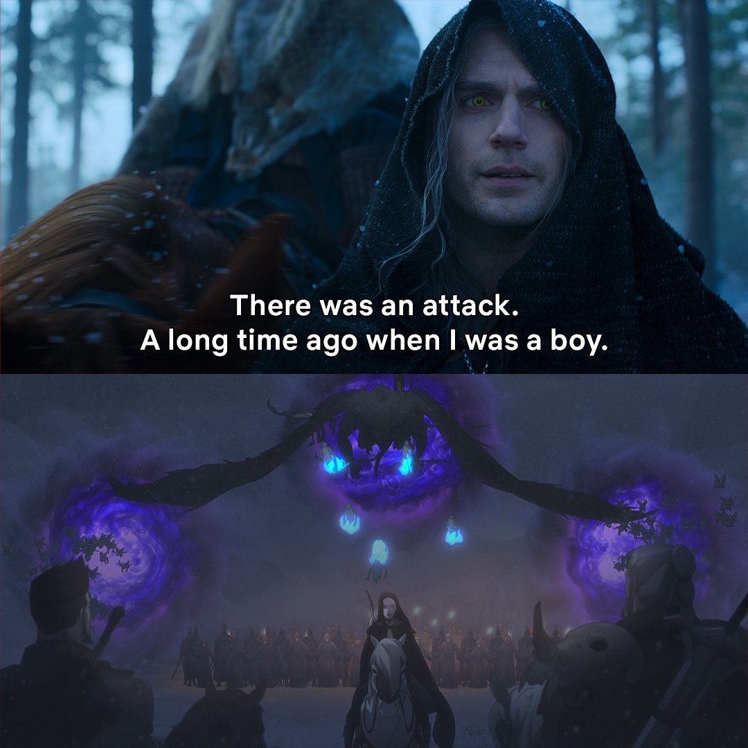 NetflixGeeked's tweet photo. previously, on THE WITCHER: NIGHTMARE OF THE WOLF.... https://t.co/k83EmmjPsm