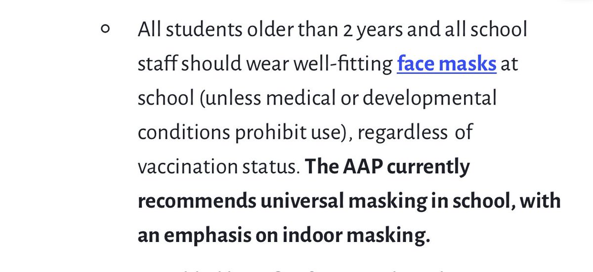 I would love to see actual pediatric experts - and there are many - guide the discussion in media on when it’s safe for kids to unmask in schools. 

The AAP is pretty clear right now

Let’s listen to those who have the right expertise on the topic, not those seeking airtime