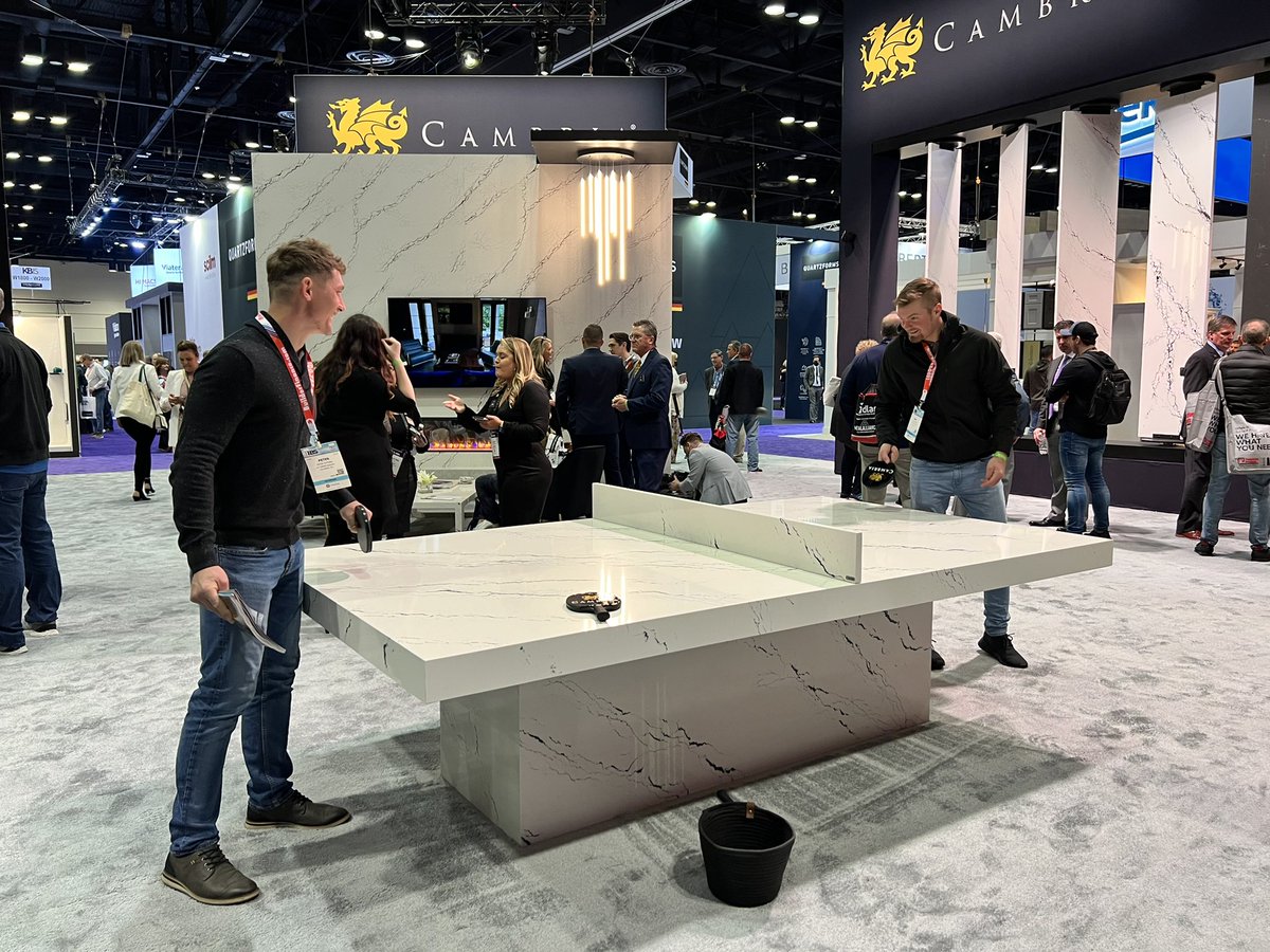 Bold, iconic, daring. 

The <a href="/CambriaSurfaces/">CambriaSurfaces</a> booth # W1961 feature surfaces to complete your next project (ping pong anyone? 😉)

#KBIS2022