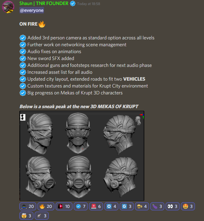 TNR_NFT_GAME's tweet photo. Daily Dev Log 👀

Giving away 1 BETA TESTER ROLE (Testers get WL)

How to enter: 
✅Retweet, and Tag 3 friends
✅Follow @TNR_NFT_GAME &amp; @DRGassed
 
#WLGiveaway https://t.co/zYcTaK98Wu