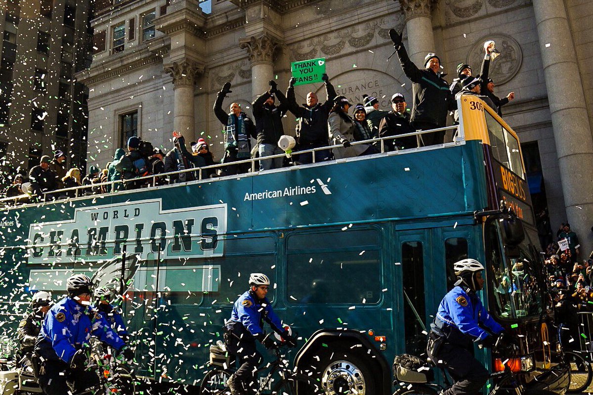 PhiladelphiaGov's tweet image. On this day four years ago, we celebrated the @Eagles Superbowl win! #FlyEaglesFly