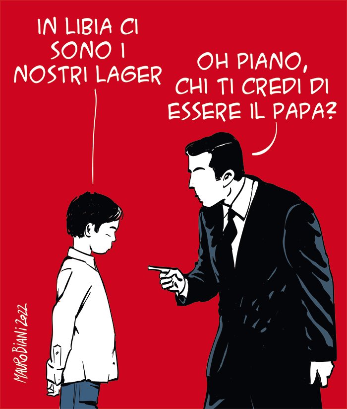 nonsonpago1's tweet photo. @maurobiani: #Libia #Lager #PapaFrancesco #Italia #Europa #persone #migranti
I nostri lager.
Oggi su @repubblica 

#Biani ! 

#DoReMiA #blob @BlobRai3 https://t.co/UVVlqnRMtd