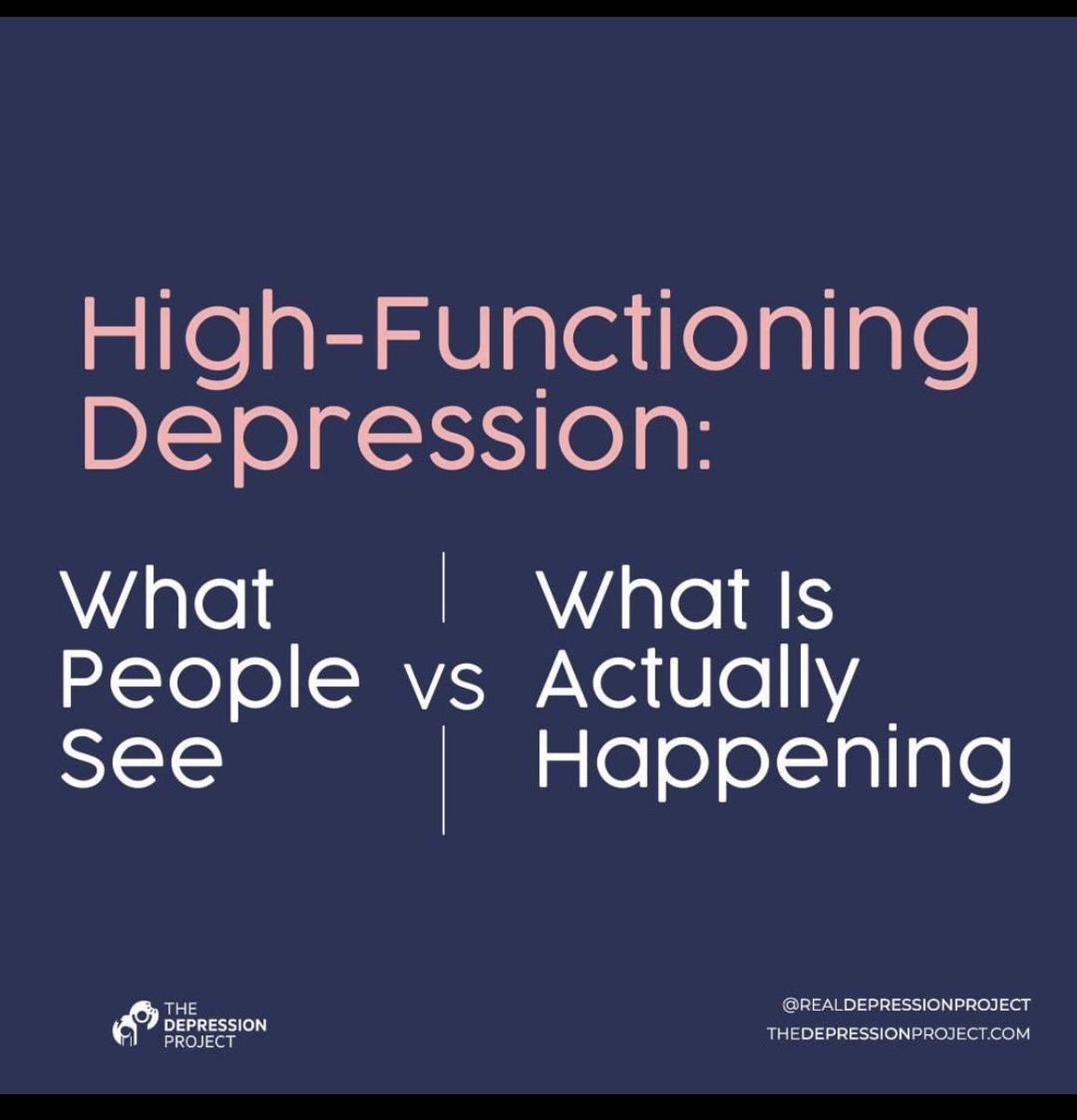 beckybeckyfish's tweet photo. I recently had feedback that I'm annoying at work about how good my life is and how much I'm achieving, and also that it's weird that I am less positive on social media than irl

I present to you: the symptoms of high-functioning depression by #realdepressionproject 😅 https://t.co/14kakSvp87