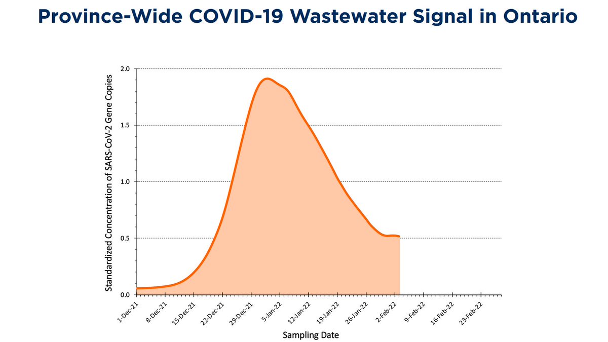 MoriartyLab's tweet photo. Ontario, we have a problem.

These are latest waste water data shared by @COVIDSciOntario 

We've hit a plateau.

This infection level in Dec resulted in 50 reported deaths/day 4 weeks later (Jan 22)...probably actually 75 deaths/day.

Is a plateau of 50-75 deaths/day acceptable? https://t.co/E23YnCCCHX