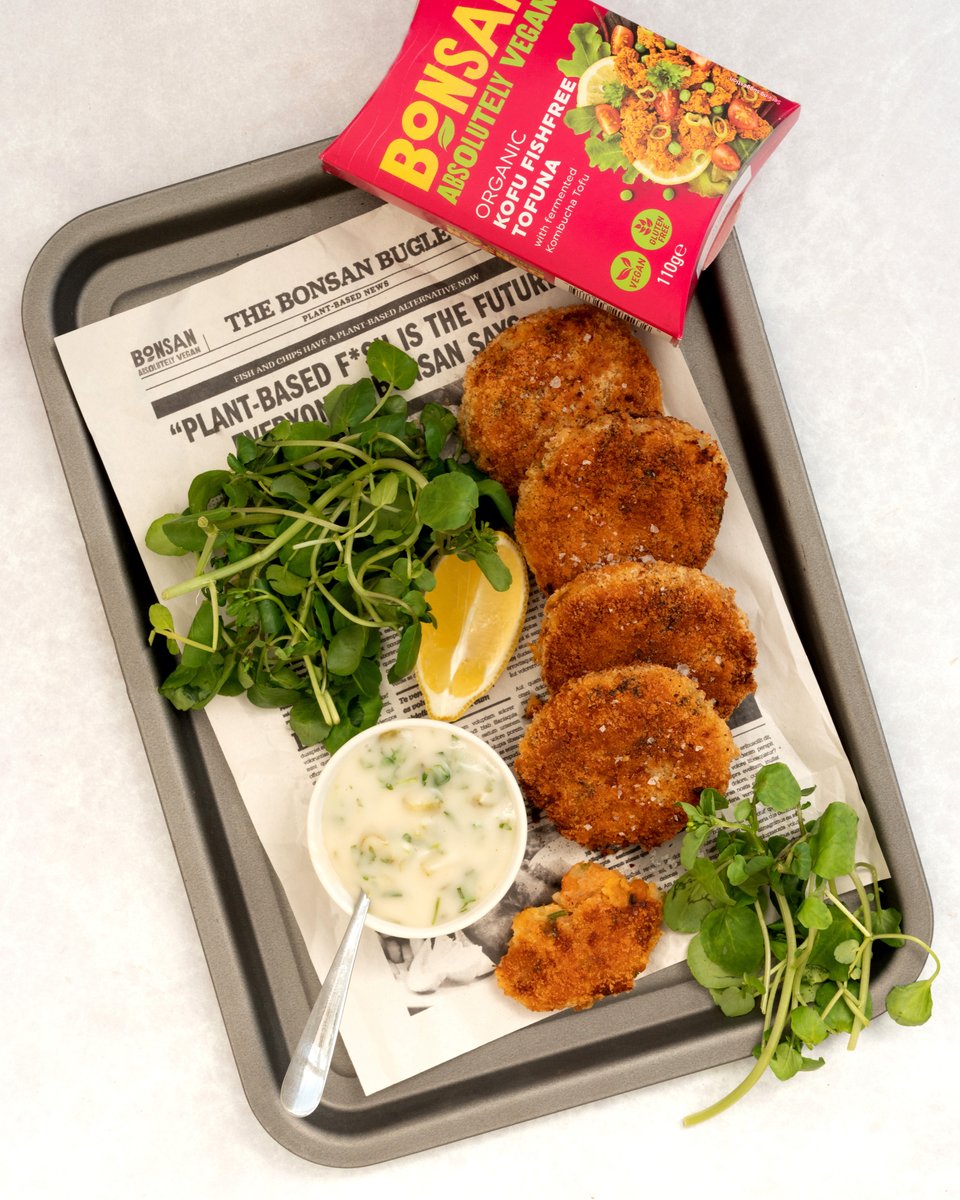 BonsanVegan's tweet photo. There's nothing fishy about our plant-based fish cakes! 🚫 🐟 Made using Bonsan Organic Kofu Fishfree Tofuna, they pack all the flavour of fish cakes without hurting our sea dwelling friends! 
https://t.co/lRoe7vqGGQ #Bonsan #VeganHour https://t.co/k0hJxolC2Y