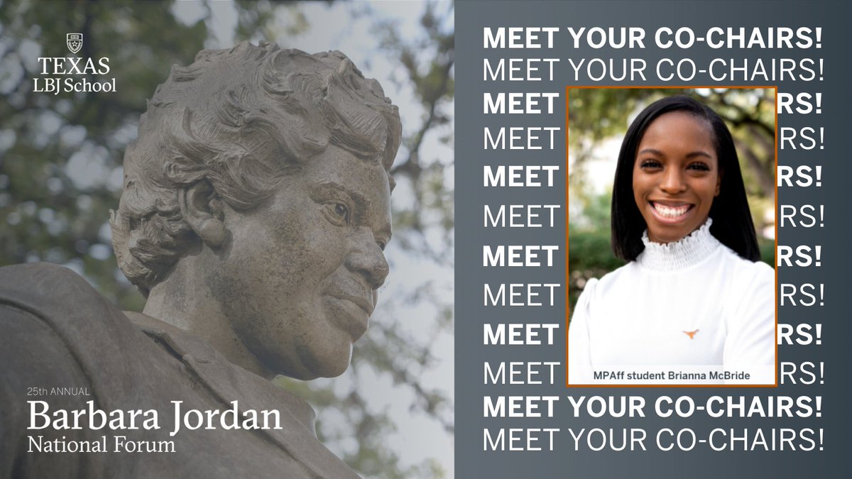 Meet Brianna McBride, one of three #BJNF2022 student co-chairs!

McBride aims to remind policy professionals of #BarbaraJordan's resilience and commitment to a larger purpose.

Learn more about Brianna: bit.ly/BJNF2022Chairs