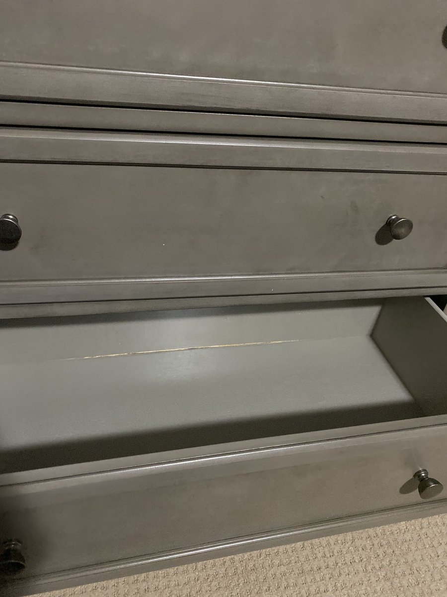 jmc40545368's tweet photo. @AHSCanada Buyer Beware!!! Terrible customer service. Was delivered a broken dresser (tracks don’t work and drawer broken) and now I’ve been told I need to have it repaired which could take 4-6 weeks for parts alone. No refunds! Despicable! https://t.co/lxkWVUipGe