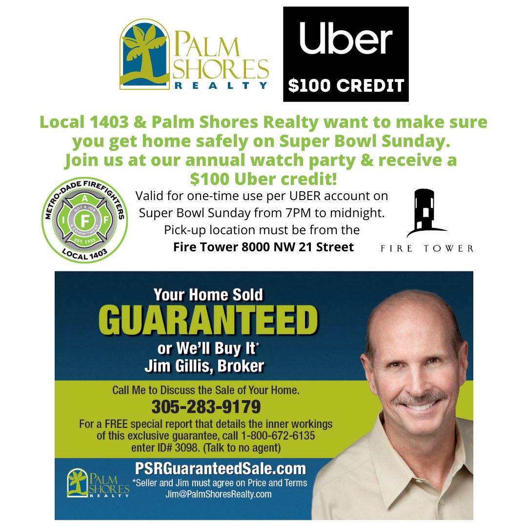 Local1403's tweet image. Thanks to Palm Shores Realty our guests this coming Sunday will be getting home safely! #SuperBowlSunday

Those attending the watch party with us at The Fire Tower will receive up to $100 in Uber credit toward their ride home. We keep it fun &amp;amp; safe around here 🍻🏈 #Local1403