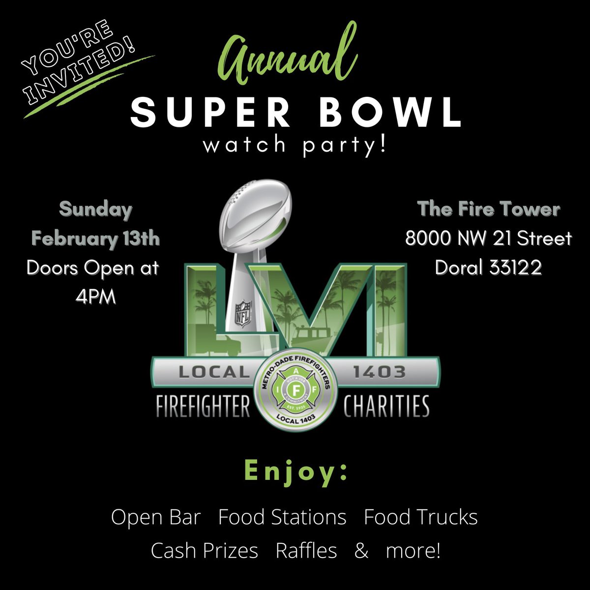 Local1403's tweet image. Thanks to Palm Shores Realty our guests this coming Sunday will be getting home safely! #SuperBowlSunday

Those attending the watch party with us at The Fire Tower will receive up to $100 in Uber credit toward their ride home. We keep it fun &amp;amp; safe around here 🍻🏈 #Local1403