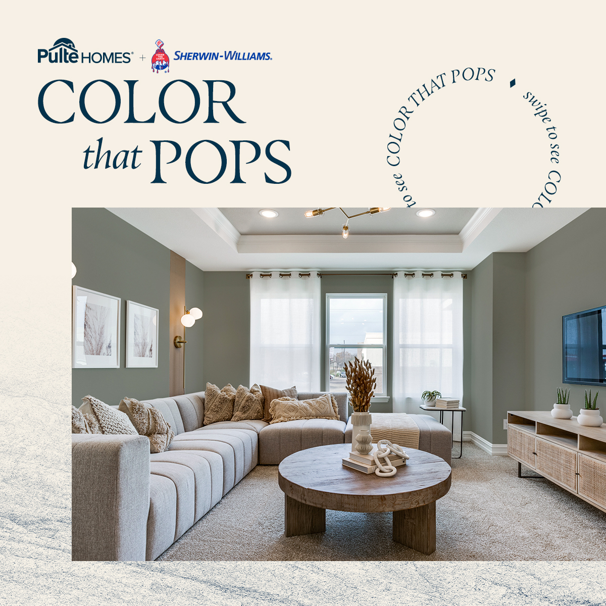 PulteHomes's tweet photo. Choosing the perfect color may be one of the last steps in designing a new home, but it’s one of the first things you see when you step into any room.
A first step we’re feeling is @SherwinWilliams Color of the Year, Evergreen Fog SW 9130. #SWColorLove #SWPaintPartner https://t.co/gtReEiz9Xz