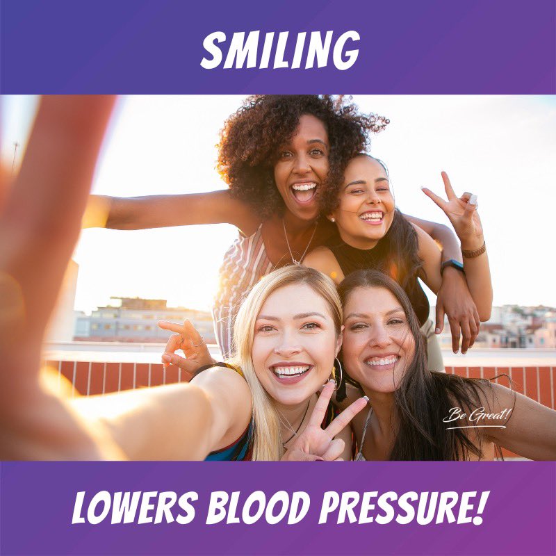Smiling isn’t just an expression you can wear, but a way to improve your overall health!😁

ncbi.nlm.nih.gov/pmc/articles/P…

#SMILE #BeGreat #BeGreatShow #Smilingishealthy