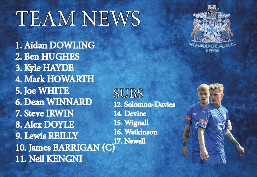 MarineAFC's tweet photo. Our lineup against @RuncornLinnets 

#COYM https://t.co/zRSyAkoHLI