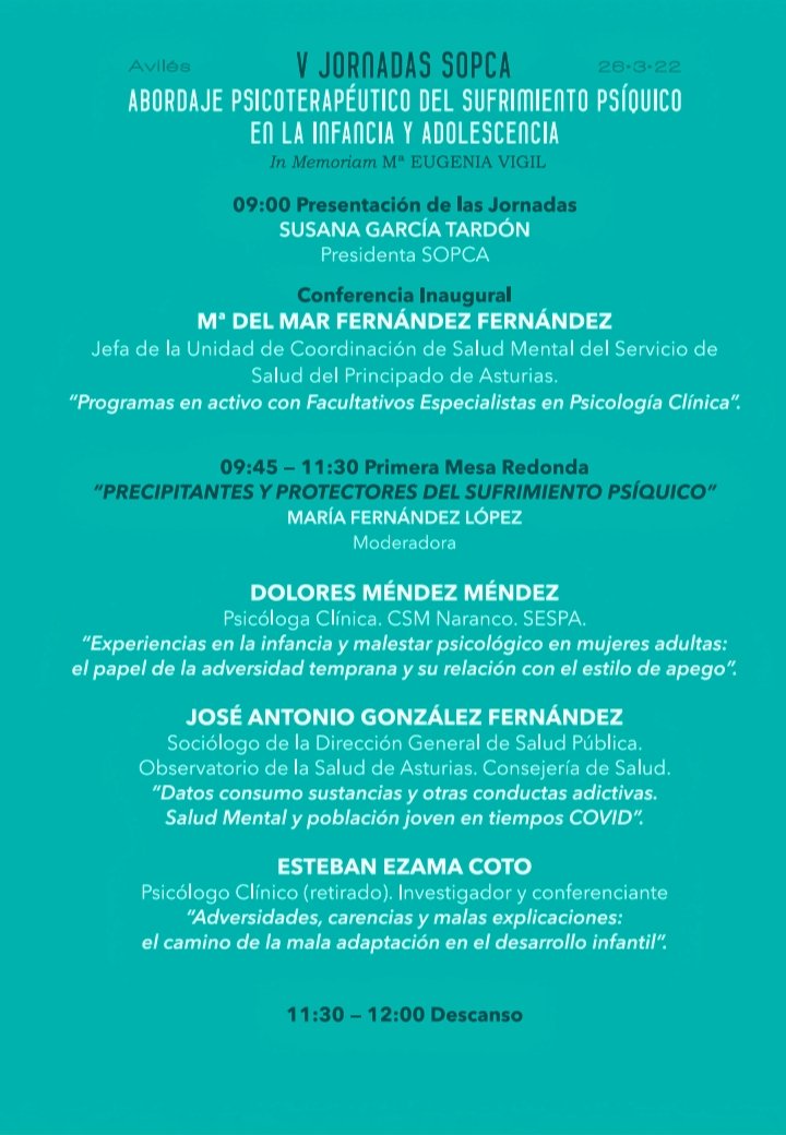 BelenSumi's tweet photo. 📌Infancia
📌Adolescencia
📌Consumo de sustancias
Qué sabemos? Cómo prevenimos? Cómo cuidamos?
➡️ V Jornada #SOPCA , 26M en #HUSA @astursalud https://t.co/JUkGRpOHwl