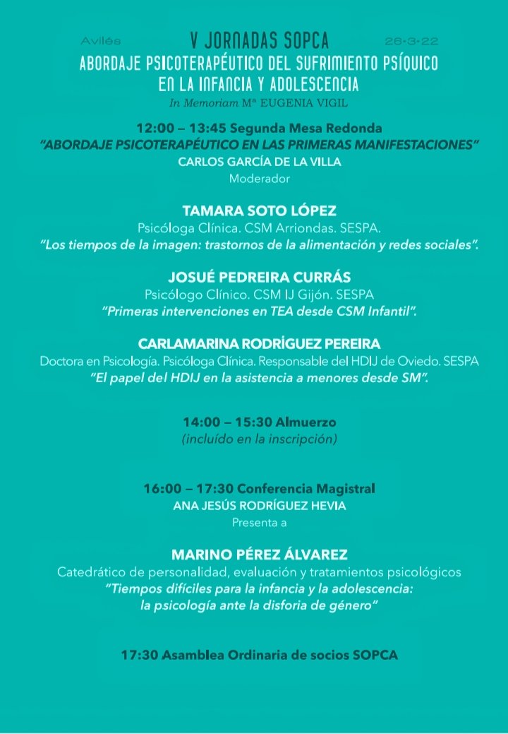 BelenSumi's tweet photo. 📌Infancia
📌Adolescencia
📌Consumo de sustancias
Qué sabemos? Cómo prevenimos? Cómo cuidamos?
➡️ V Jornada #SOPCA , 26M en #HUSA @astursalud https://t.co/JUkGRpOHwl