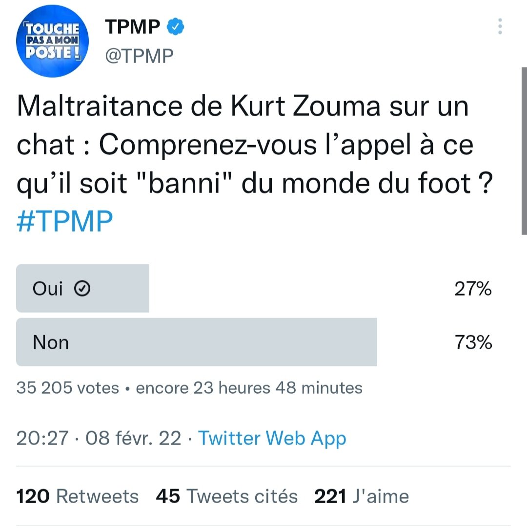 VWolfdogs's tweet photo. @TPMP 35 000 votes y'a pas encore comme un problème avec vos sondages ? 🙄🤔🤔 https://t.co/LHwlt5Gkl3