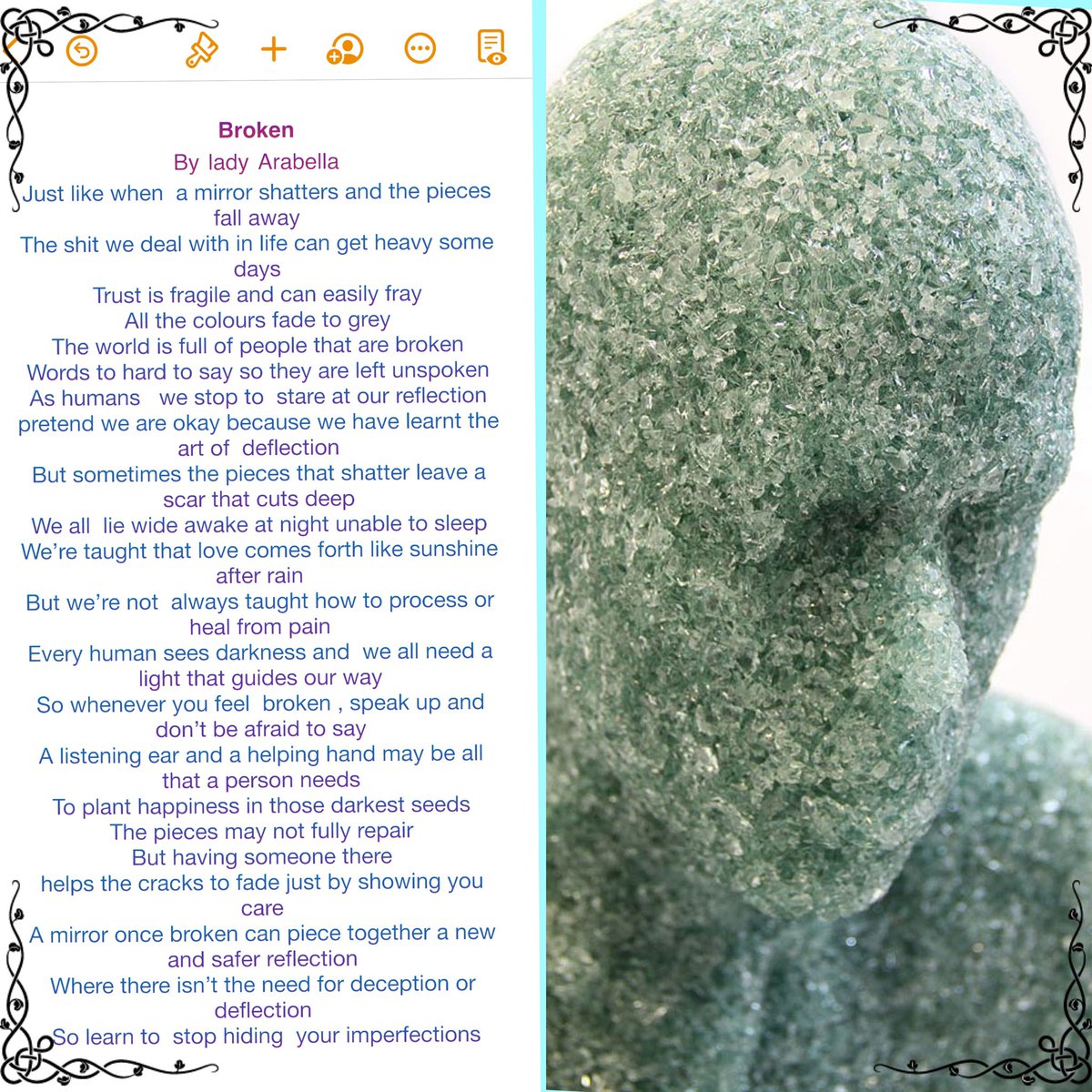 Ladyarabella6's tweet photo. #writing #readingcommunity #author #POEMS #WritingCommunity #Creative #breakthesilence #poetrylovers #PoetsTwitter New poem “Broken” https://t.co/lyizMlgCIT