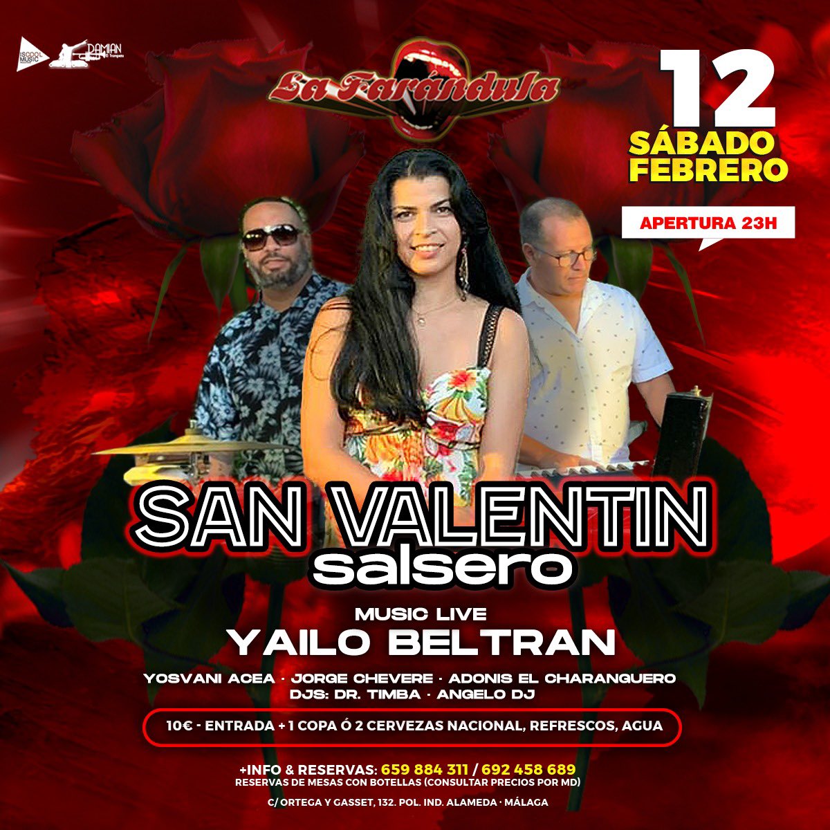 dapero21's tweet photo. ❤️SAN VALENTÍN ❤️ Salsero con mucho LOVE 😍🎉🎤 🎵🕺🏽🔥

📆Sábado 12 de Febrero - Apertura 23h
📍DiscoSala La Farándula #Malaga 

Produce: @dapero21 / IsCool Music Productions

#sanvalentin #party #livemusic #fiesta #dance #music #mightlife #salsa #timbacubana #damianeltrompeta https://t.co/UCWmUKn05Z