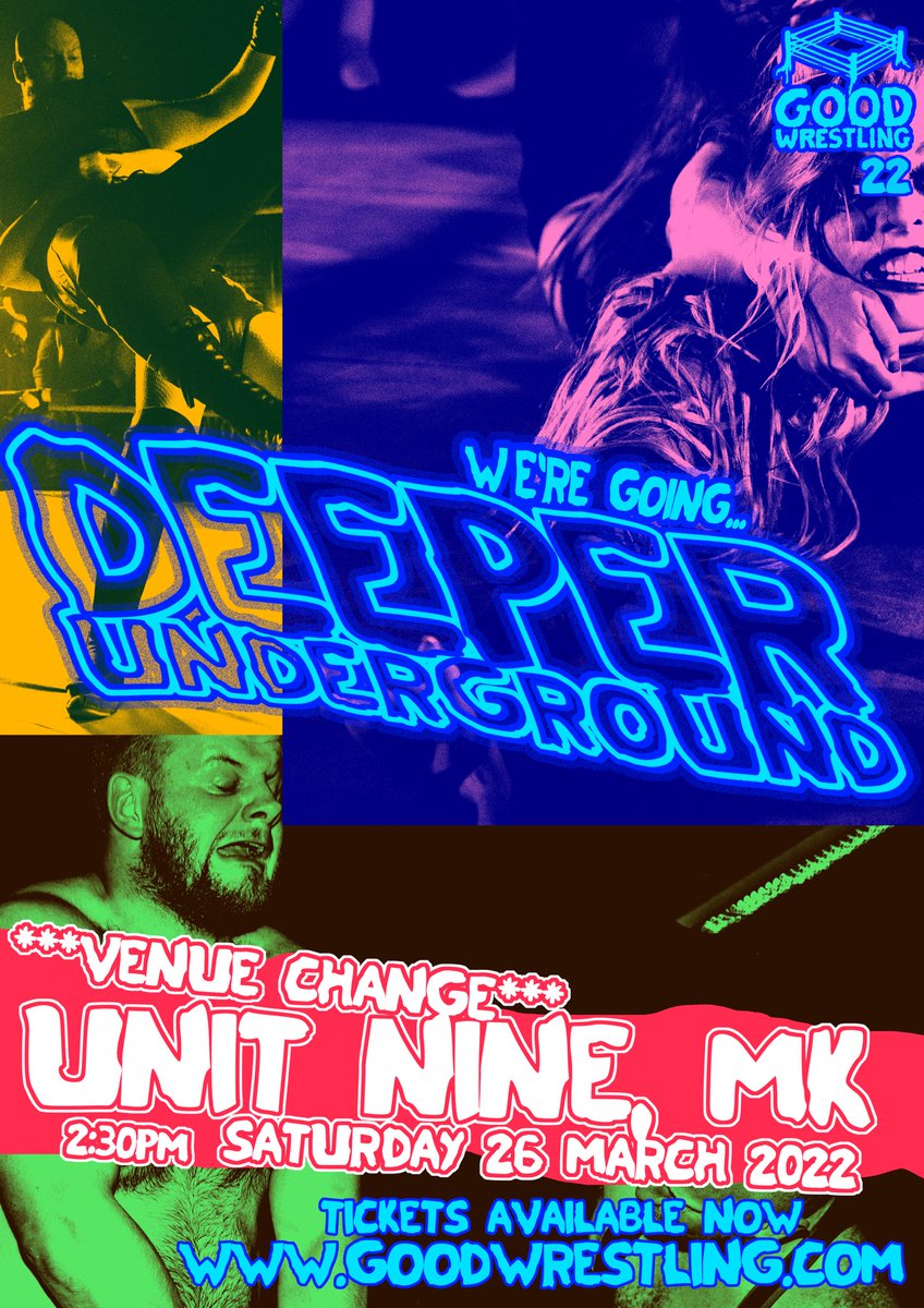 GOODWrestlingUK's tweet photo. ***BIG NEWS***
Our skin has been saved!!
The 22nd GOOD Wrestling show, #DeeperUnderground, will still take place on Saturday March 26 (a little earlier in the day)
But for one time only we’ll be hosted by @unitninemk, still in GOOD old Wolverton
🎟 @ https://t.co/d36RcKyfzJ https://t.co/2ufAcvfiPJ