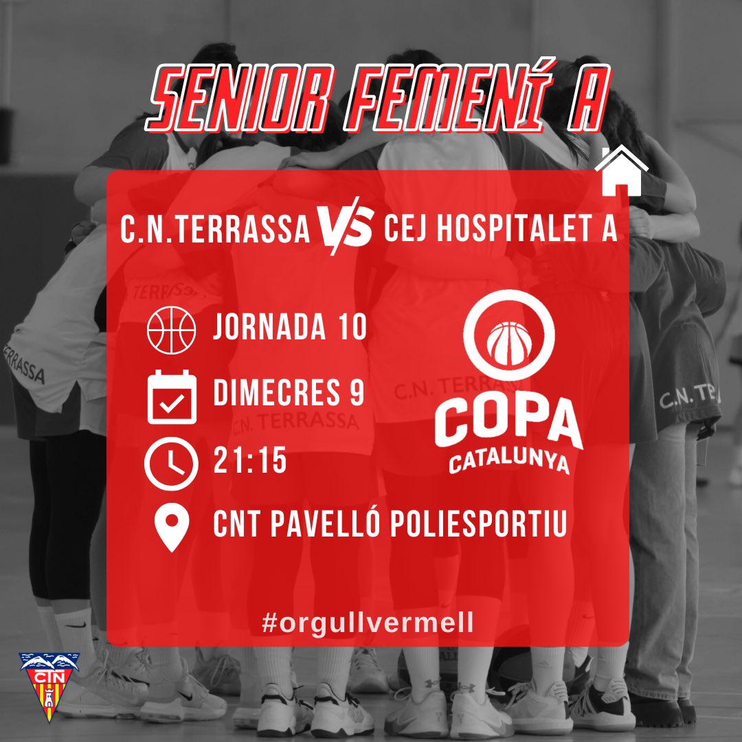 cnterrassa_bq's tweet photo. Demà és dia de partit!! El sènior femení A jugarà contra el @cejlhospitalet a casa nostre.
Aquest partit hauria d'haver-se jugat fa unes setmanes, però a causa de la covid no es va poder.
Així que demà tens una molt bona oportunitat per venir a animar!
Força noies!❤️ #CopaCatBQ https://t.co/HqTy94x9Px