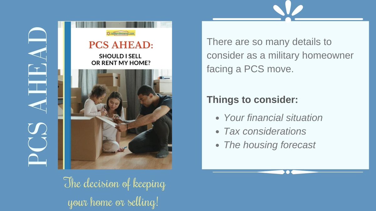 Do you have a PCS ahead and are faced with a few decisions? Such as selling or renting your home? What to do first? Take a look at the PCS E-book filled with resources and information.  bit.ly/3B8MBwP