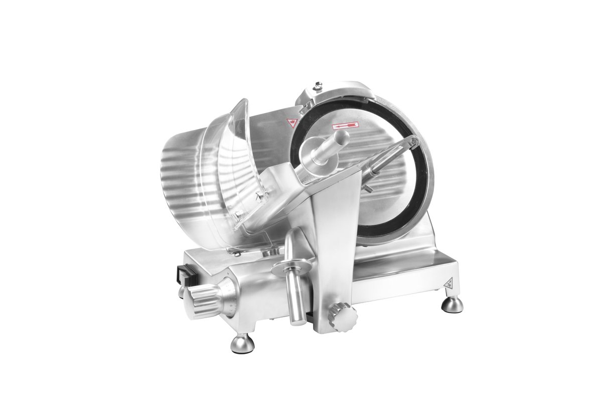 EurodibCo's tweet photo. The HBS-250L Slicer
CNESST approved, this is the perfect addition to your home or a professional kitchen. The blade sharpener is practically placed at the top of the machine. Add a teflon blade to your order and you can easily switch to cheese (model 250L-2T). https://t.co/gAwovv07Na