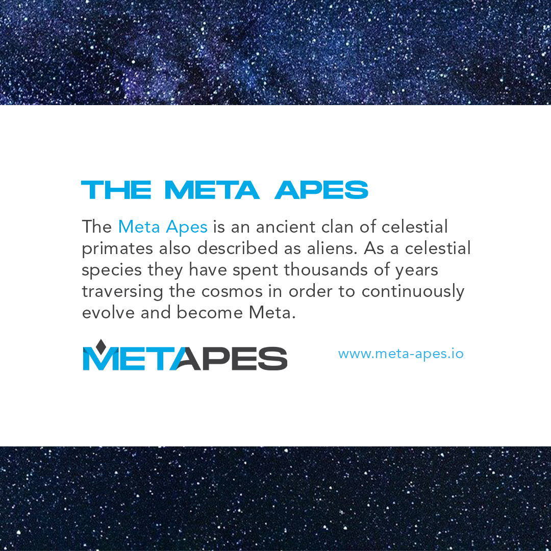 The Meta Apes is an ancient clan of celestial primates also described as aliens.

meta-apes.io

#NFT #NFTs #NFTcollectors #NFTart  #NFTCommunity #NFTartist