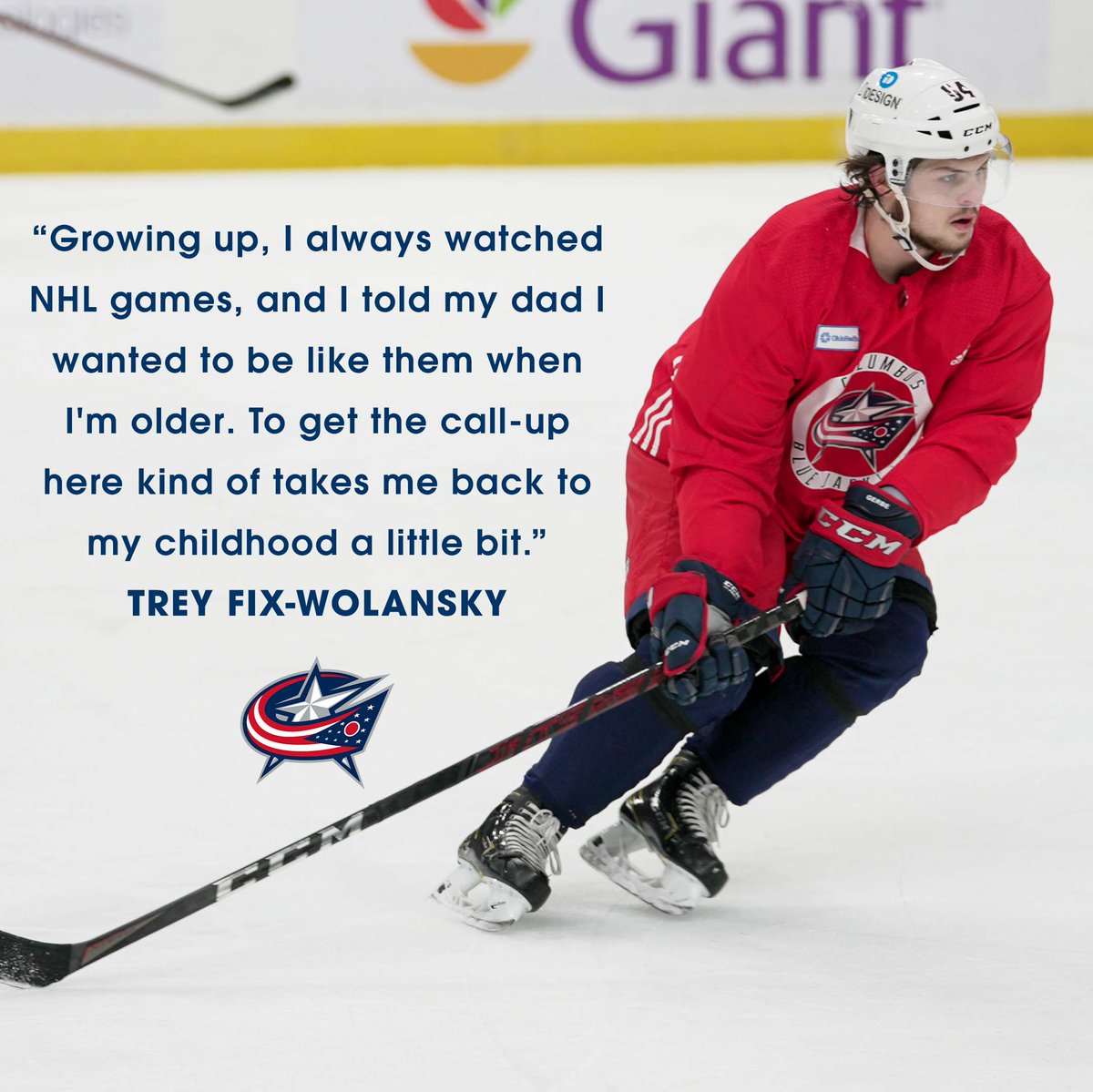BlueJacketsNHL's tweet photo. Dreams really do come true ❤️ https://t.co/O0i9jer6XX