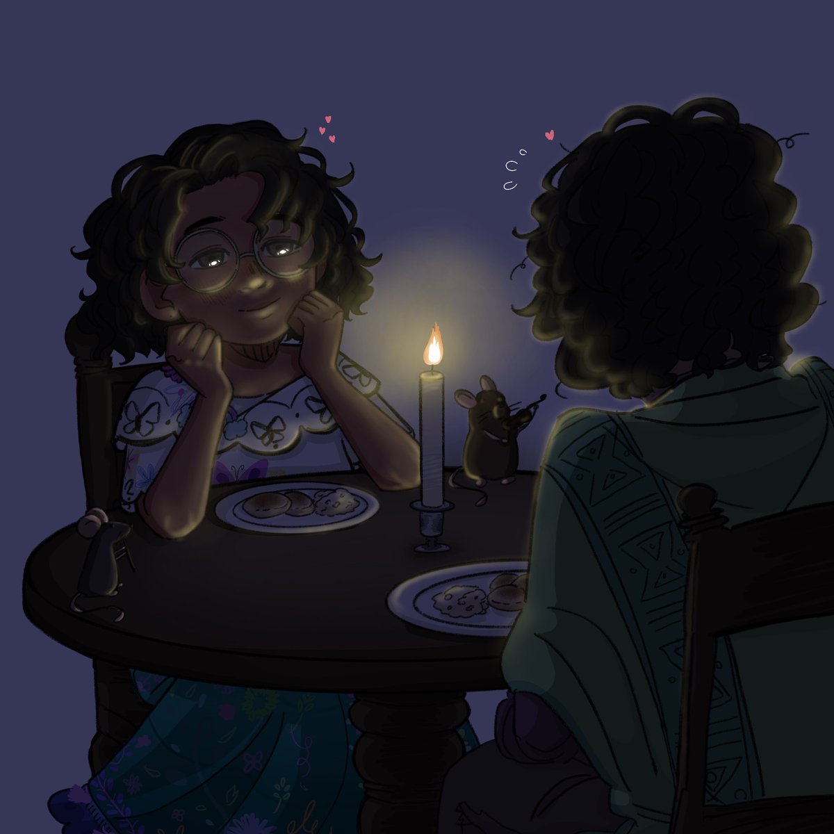 AriAri_21's tweet photo. Day 1: Date night!  🦋⌛️⭐️🌙

Probably it’s their first date, far from everyone in the safety of the night

I love drawing awkward Bruno ✨

#mirabruno #brumiravalentines2022 
I’m happy I was able to finish this https://t.co/ZI4go5dF5Q