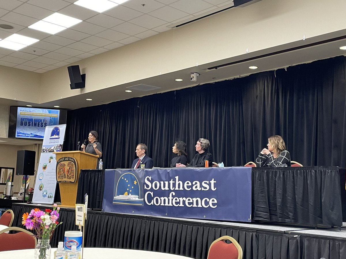 alaskachamber's tweet photo. “Getting Back to Business” is a panel the Chamber loves to be on! Thank you Southeast Conference for hosting us today. #gettingbacktobusiness https://t.co/rheD2S6Z6V