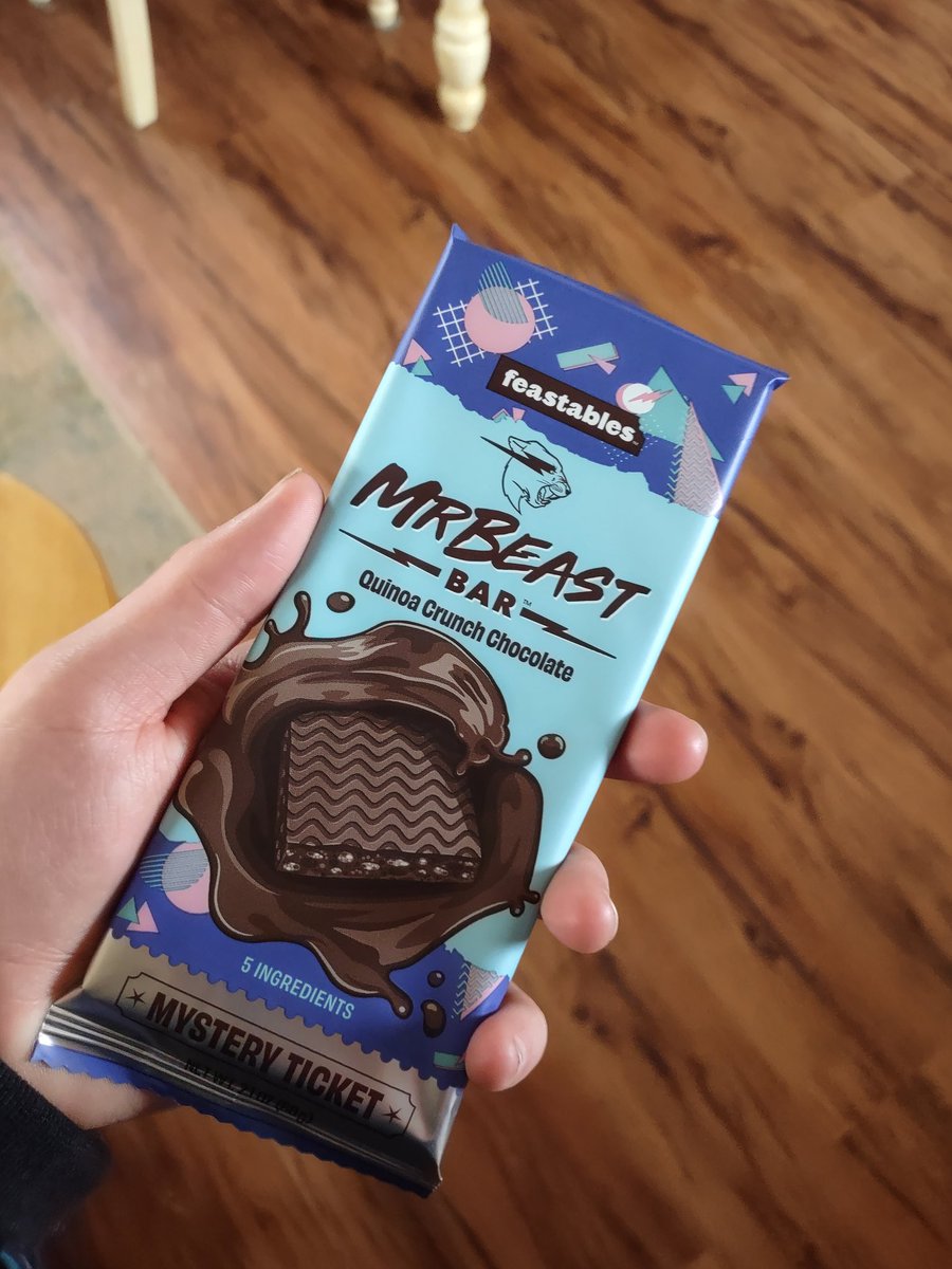 NinfoStudios's tweet photo. Looks great in our cabinet! Thanks @MrBeast #mrbeast #feastables #mrbeastbars #beastbars #chocolate #yum https://t.co/4r1zfDpqbd