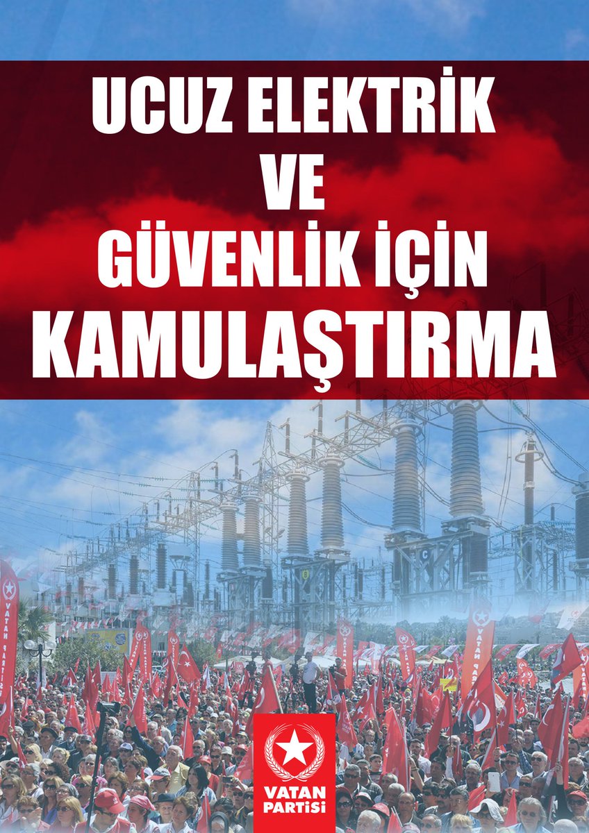 Dogu_Perincek's tweet photo. Köylümüzün ve sanayicimizin üretmesi, çarşılarımızın şenlenmesi, halkımızın huzuru ve ülkemizin güvenliği için enerji dağıtımı kamulaştırılmalıdır.

Tüm illerimizde #UcuzElektrik Platformları kuruyoruz.

Milletimizi, Türk bayrağı altında bu platformlarda mücadeleye çağırıyoruz. https://t.co/Mn9hywejqF