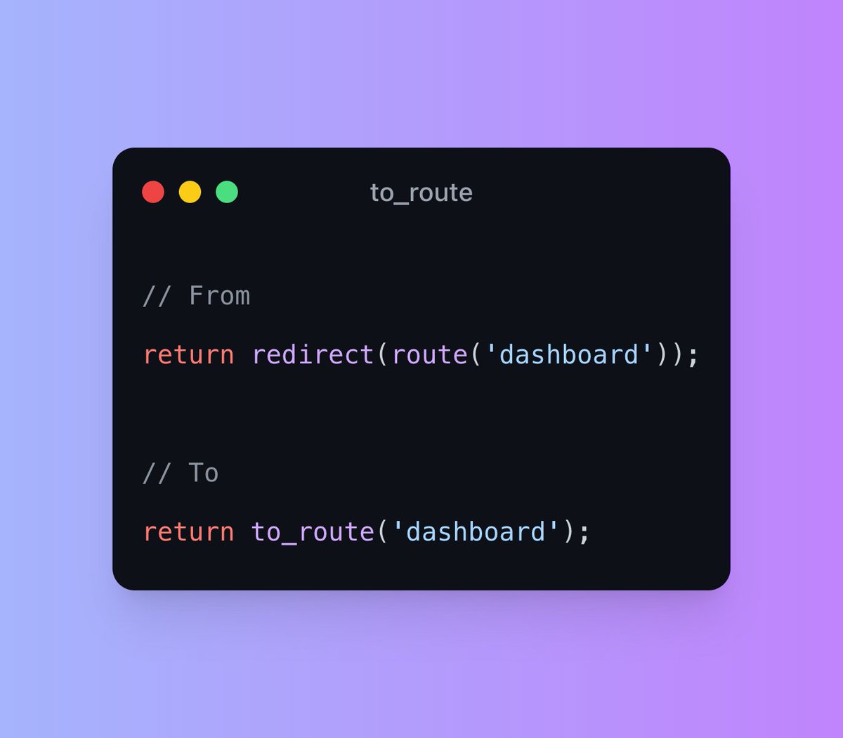 xiCO2k's tweet image. ✅ #Laravel 9 redirect route update.
Search RegEx: redirect\(route\((.*)\)\)
Your Welcome! 🤘