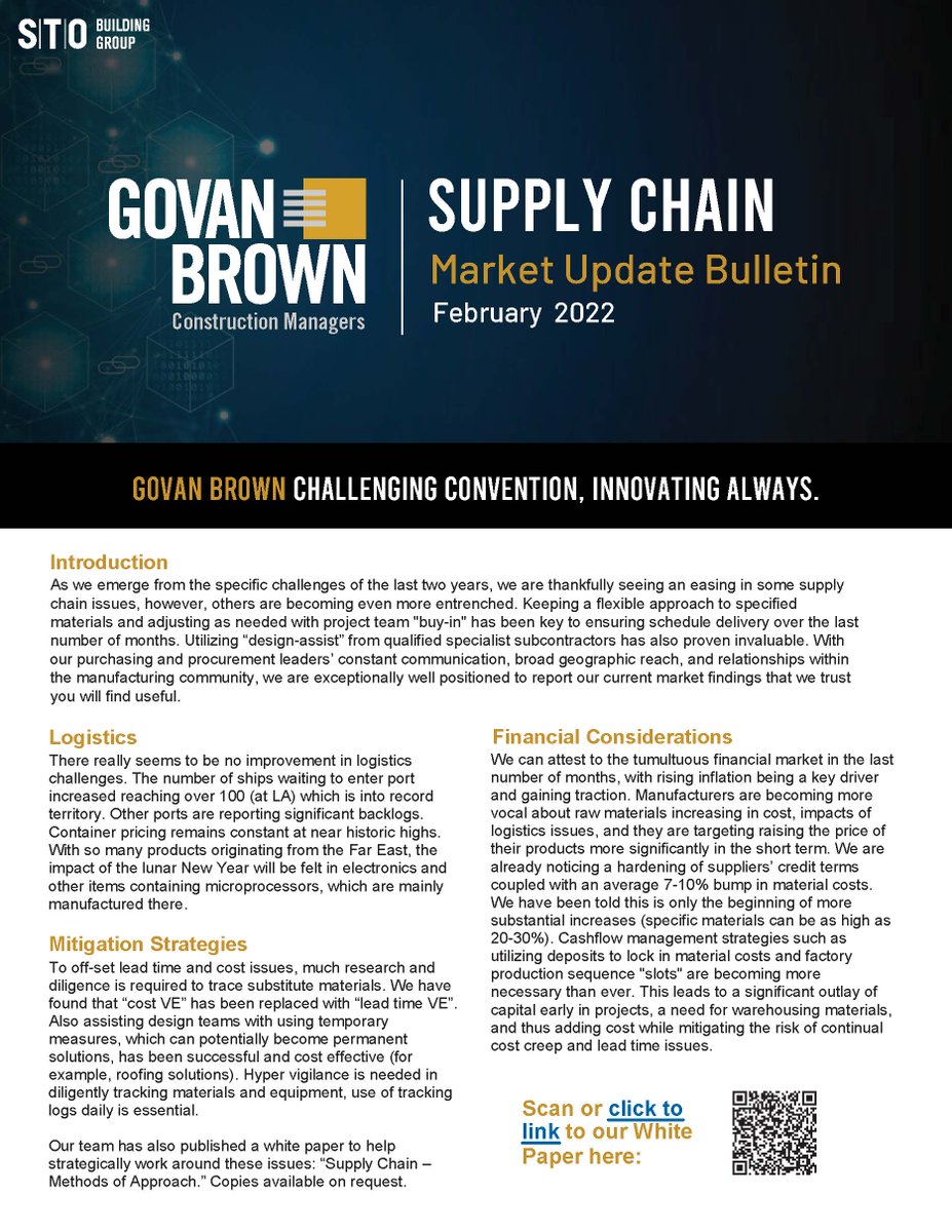 GovanBrown's tweet photo. Proactive partners and staying one step ahead can make all the difference when navigating supply chain challenges in our industry. Leveraging our global, regional, and local insights, our February Supply Chain Market Update summarizes the most recent developments. Read more here. https://t.co/dDI5bc4iWh