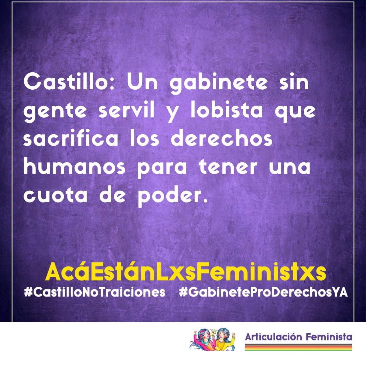 OlgaCMoran's tweet image. #GabineteProDerechosYa
#CastilloNoTraiciones #AcáEstánLasFeministas