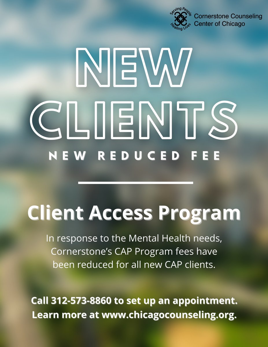 Chicago_Counsel's tweet photo. We are accepting new CAP clients. Our sliding fee scale program offers quality mental health services. Request an appointment online at https://t.co/wwPqrIrUwV #therapy #mentalhealth #slidingfeescale #chicagocounseling #couplescounseling https://t.co/EoRoc5dhJO