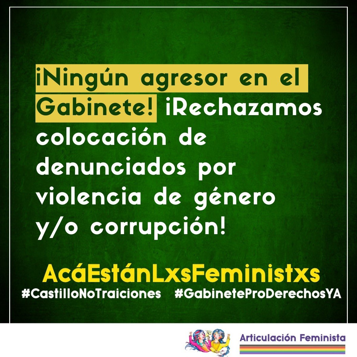 Victoriasolisp_'s tweet image. Presidente @PedroCastilloTe las feministas exigimos un gabinete paritario, diverso, sin ministros/as involucrados/as en denuncias por violencia de género o corrupción, ni funcionales a la derecha. 
Exigimos #GabineteProDerechosYa
#CastilloNoTraiciones #AcáEstánLasFeministas