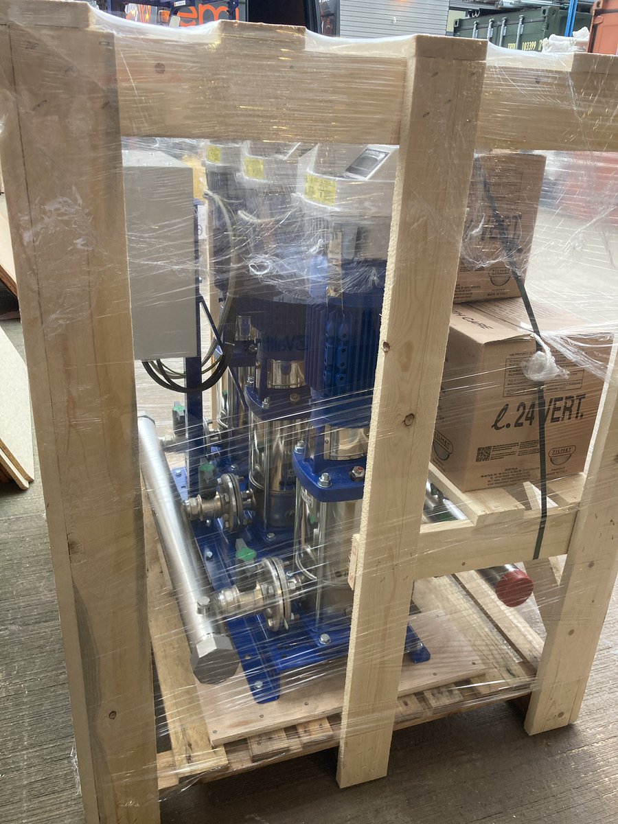 Nice booster set, wrapped and ready for a loyal customer! Let’s hope they keep it nice and shiny ✨😜
#electrical #mechanical #utilities 
 #plumbing #heating #buildingmaterials #ppesupplier #ppe