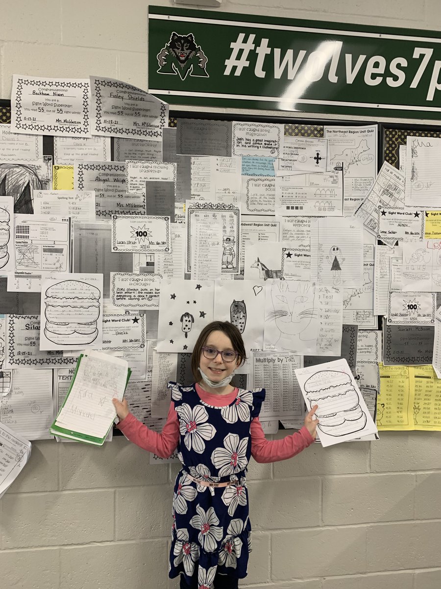 MrJsams's tweet photo. A whole lot of awesome coming from Ms. Shatto's room today! Kayla and Isaac crushed their math while Ryder, Leila, and Kira did amazing on their cheeseburger writing assignment! We are so proud of all of you! #twolves7pride #itsagreatdaytobeatimberwolf https://t.co/VNXoBIgZY3