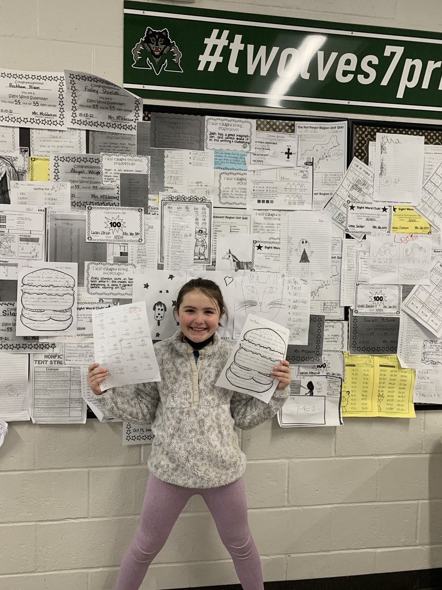 MrJsams's tweet photo. A whole lot of awesome coming from Ms. Shatto's room today! Kayla and Isaac crushed their math while Ryder, Leila, and Kira did amazing on their cheeseburger writing assignment! We are so proud of all of you! #twolves7pride #itsagreatdaytobeatimberwolf https://t.co/VNXoBIgZY3