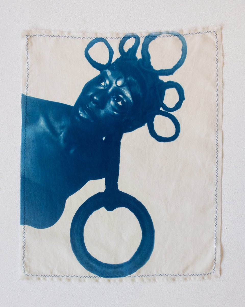 rhiahylt's tweet image. “These Roots of Ours”—a multimedia project exploring the the power, beauty, and versatility of Black women’s hair. Cyanotype prints on fabric🤍