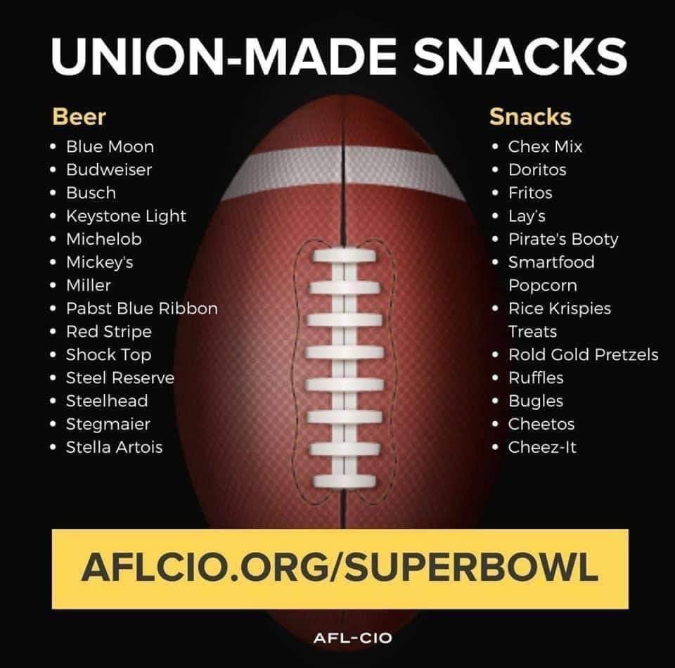 INAFLCIO's tweet photo. Make sure your snacks and drinks are union made this Sunday! https://t.co/y1QlIO1ovB